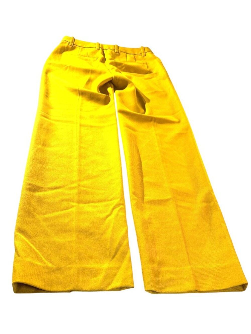 Banana Republic Yellow Trouser Pants Womens Size 6 100% Wool Wide Leg Made In Jo - Picture 5 of 11